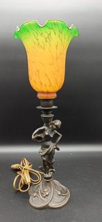 Tafellamp - Art Deco lamp in bronslegering en glas, Antiek en Kunst, Curiosa en Brocante