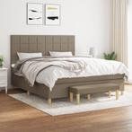 vidaXL Boxspring met matras stof taupe 160x200 cm, Verzenden, Nieuw