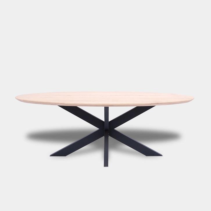 Tafel Ovaal Eikenhout  Matrix  140x90, Huis en Inrichting, Tafels | Eettafels