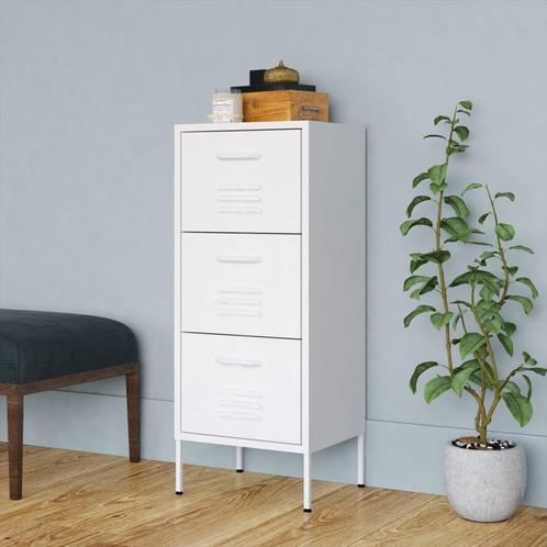 vidaXL Opbergkast 42,5x35x101,5 cm staal wit, Huis en Inrichting, Kasten | Overige, Nieuw, Verzenden