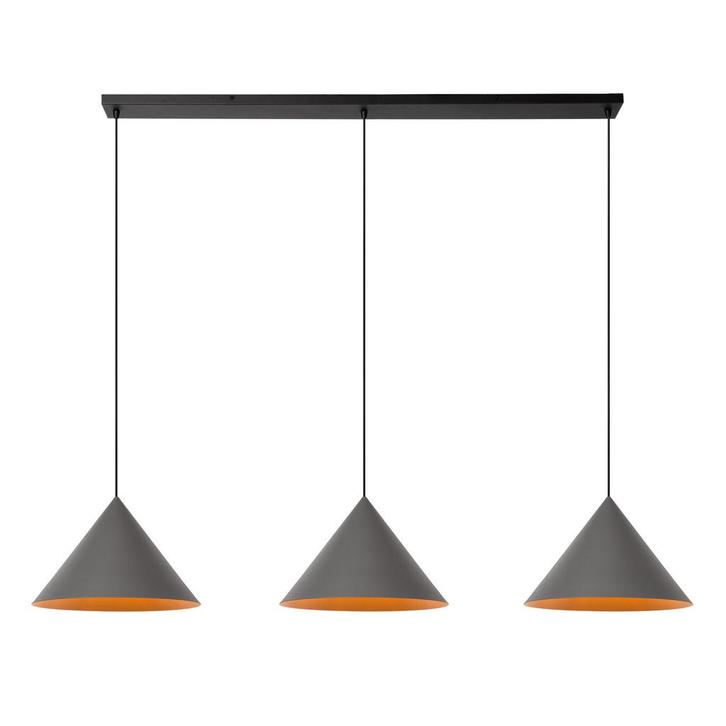 Hanglamp Lucide SPITZE -  - 3xE27 - Grijs | Vibes, Huis en Inrichting, Lampen | Hanglampen, Nieuw, Verzenden