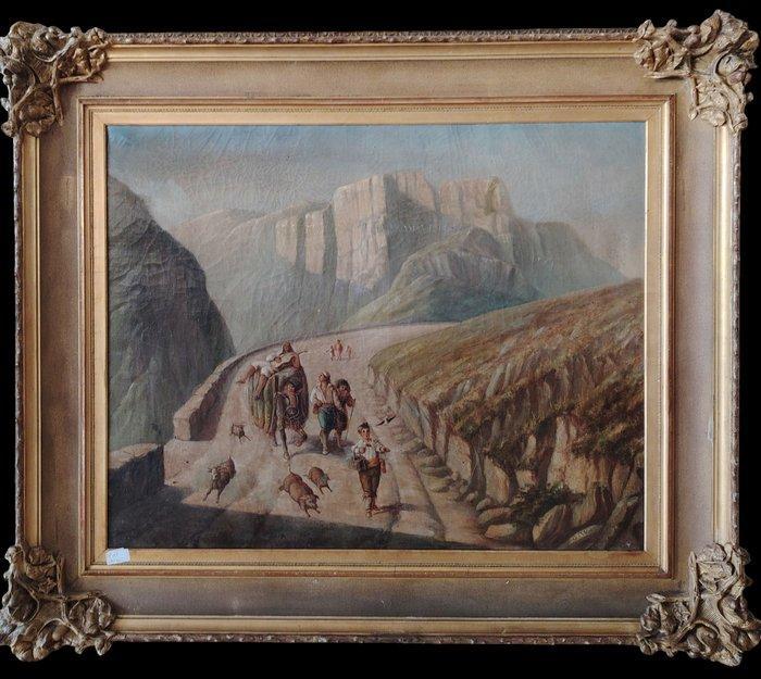 G. W. (XIX) - Viandanti, Antiek en Kunst, Kunst | Schilderijen | Klassiek