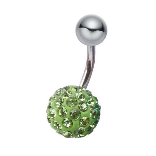 Fako Bijoux® - Navelpiercing - Disco Dots - Groen, Handtassen en Accessoires, Piercings, Verzenden