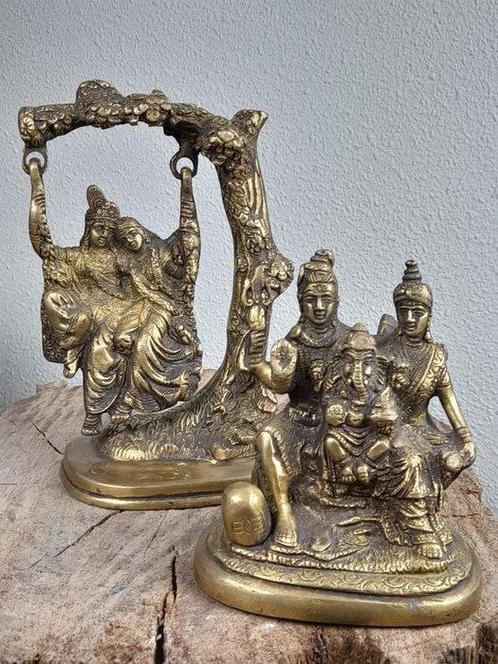 Statue, Prachtige set Hindoebeelden – Shiva & Parvati op, Antiek en Kunst, Kunst | Niet-Westerse kunst
