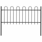 vidaXL Tuinhek met ringtop staal 181x80 cm zwart, Tuin en Terras, Tuinhekken en Hekwerk, Verzenden, Nieuw