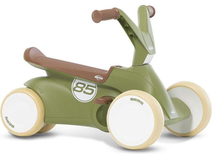 BERG GO² - Loopauto - Uitklapbare pedalen - Retro Groen, Kinderen en Baby's, Speelgoed | Buiten | Voertuigen en Loopfietsen, Zo goed als nieuw