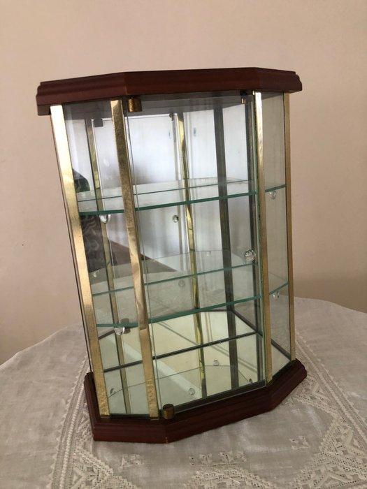 Vitrinekast - Glas, Koper, Hout - Glazen vitrinekast, Antiek en Kunst, Curiosa en Brocante