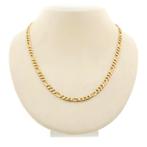 Gouden Figaro schakel ketting | 51 cm (unisex) (unisex), Handtassen en Accessoires, Kettingen, Ophalen of Verzenden, Gebruikt