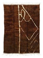 Donkerbruin Marokkaans Mrirt wollen tapijt – geometrisch, Huis en Inrichting, Nieuw