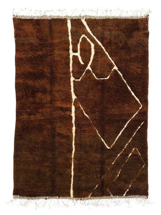 Donkerbruin Marokkaans Mrirt wollen tapijt – geometrisch, Huis en Inrichting, Stoffering | Tapijten en Vloerkleden