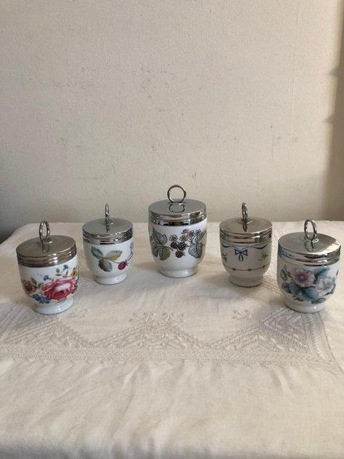 Royal Worcester - Eierhouder set (5) - Metaal, Porselein,, Antiek en Kunst, Antiek | Meubels | Tafels