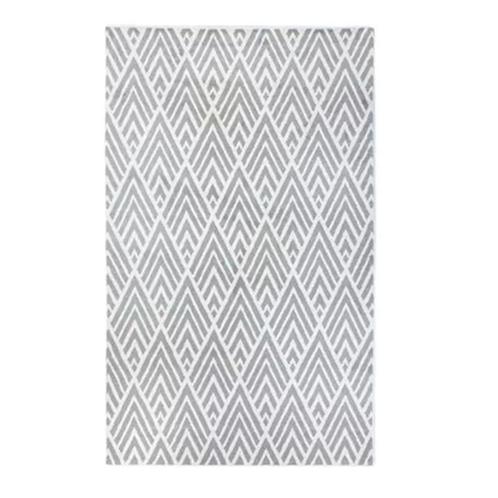 Vloerkleed - triangle - 160x230 cm - wit met grijs, Huis en Inrichting, Stoffering | Tapijten en Vloerkleden, Verzenden