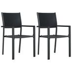 vidaXL Chaises de jardin 2 pcs Noir Plastique Aspect de, Verzenden