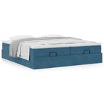 vidaXL Bedframe met matrassen 180x200cm fluweel donkerblauw, Huis en Inrichting, Slaapkamer | Bedden, Verzenden, Nieuw