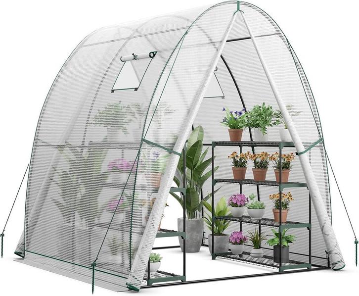 Tuinkas - Broeikas - Kweekkas - 181x181x200 cm - Wit - COSTW, Jardin & Terrasse, Serres, Envoi