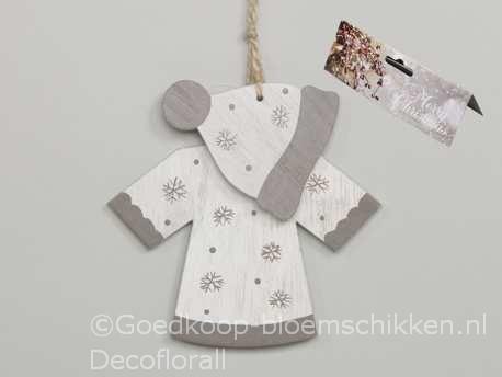 Hangers houten muts en wintertrui wit/grijs set van 2, Hobby en Vrije tijd, Knutselen, Nieuw