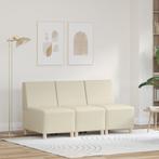 vidaXL Sofa Stoelen 3 pcs Crème 55 x 74 x 82 cm Kunstleer, Huis en Inrichting, Verzenden, Nieuw