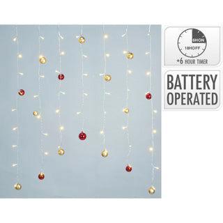 2dekans | Led gordijn kerstbal 74led, Diversen, Kerst, Ophalen of Verzenden