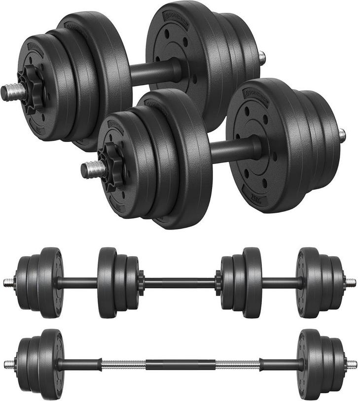 Dumbbells set - 2 x 10 kg - totaal 20 kg - zwart - metalen, Sport en Fitness, Overige Sport en Fitness, Verzenden