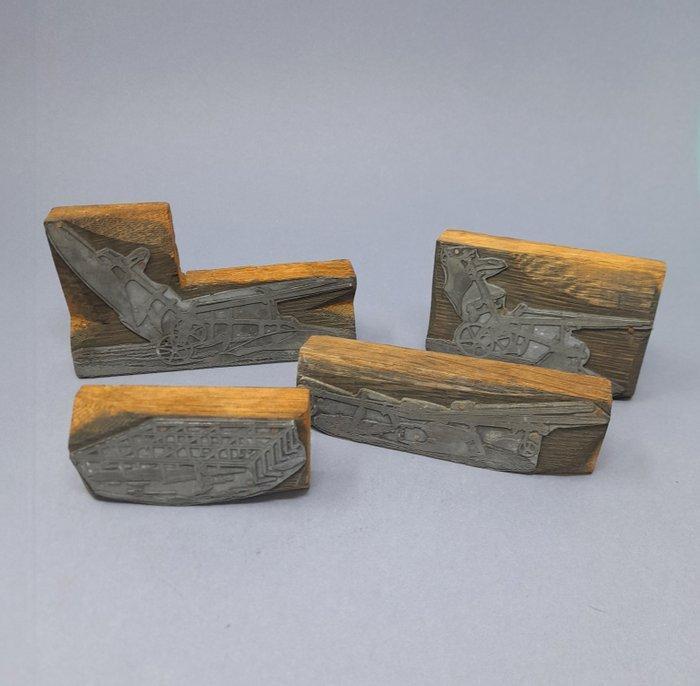 Drukblokken (4) - Verenigd Koninkrijk - Landbouwmachines, Antiek en Kunst, Antiek | Wandborden en Tegels