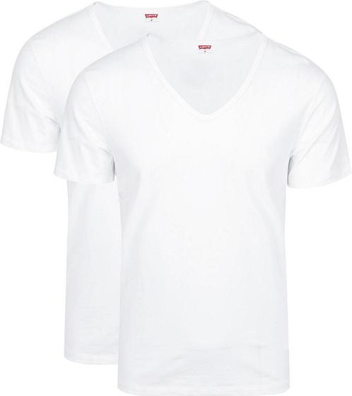 Levis T-Shirt V-Hals Wit 2-Pack maat Maat 52/54 (L) Heren, Kleding | Heren, T-shirts, Wit, Nieuw, Maat 52/54 (L), Verzenden