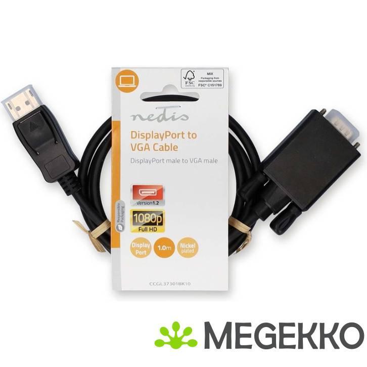 Nedis VGA-Kabel DisplayPort Male VGA Male Vernikkeld, Computers en Software, Overige Computers en Software, Nieuw, Verzenden