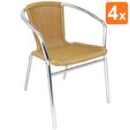 Stoelen | Polyrotan/Aluminium | Naturel | Grijs Frame |, Verzenden, Nieuw in verpakking