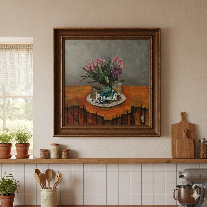 Matteo Mirandola - Agosto (ortensia, oleandri e altro), Antiquités & Art, Art | Peinture | Moderne