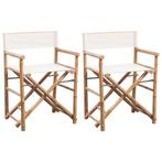 vidaXL Regisseursstoelen 2 st inklapbaar bamboe en canvas, Verzenden, Nieuw