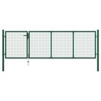 vidaXL Poort 350x100 cm staal groen, Tuin en Terras, Verzenden, Nieuw