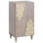 vidaXL Dressoir Grijs en Goud 40 x 33 x 75 cm Massief Mango, Huis en Inrichting, Verzenden, Nieuw