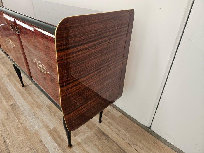 Credenza - Sideboard uit de jaren 50 in mahonie - Glas,, Antiek en Kunst, Kunst | Designobjecten