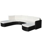 vidaXL 4-delige Loungeset met kussens poly rattan zwart, Verzenden, Nieuw, Loungeset