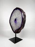 Agate with rock crystal geode on stand Geode - Hoogte: 210