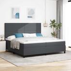vidaXL LED Box Spring Bed Donkergrijs en Wit 200 x 200 cm, Verzenden, Nieuw