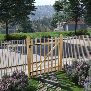 vidaXL Poort enkel 100x120 cm hazelaarhout, Tuin en Terras, Tuinpoorten, Verzenden, Nieuw