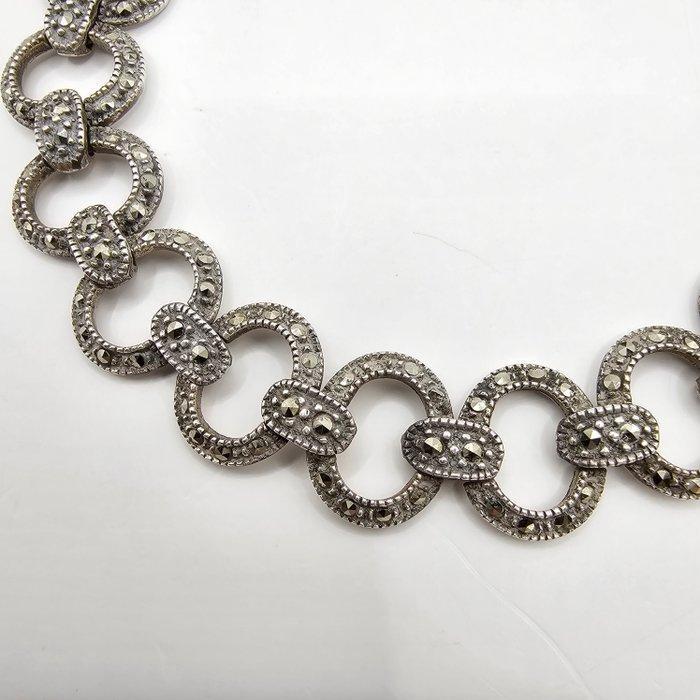 Zilver, 925 Sterling Zilver & Marcasiet - Armband - Art Deco, Antiek en Kunst, Kunst | Designobjecten