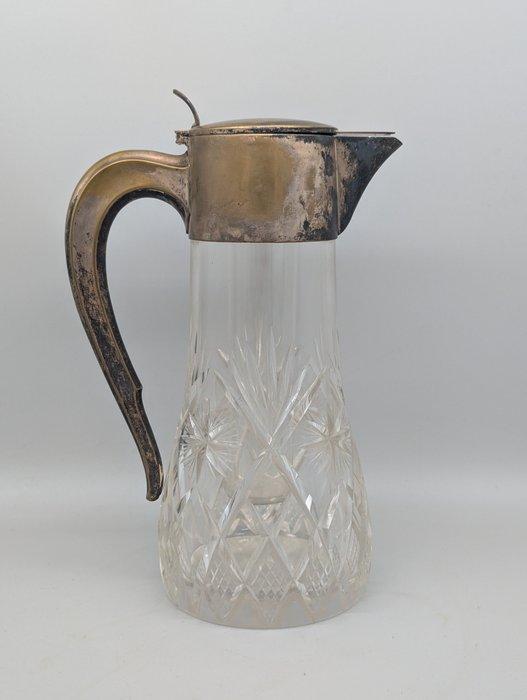 Karaf - Kristallglas Karaffe mit versilberter Montur und, Antiek en Kunst, Antiek | Meubels | Tafels