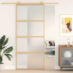vidaXL Schuifdeur 90x205 cm mat ESG-glas en aluminium, Doe-het-zelf en Bouw, Deuren en Vliegenramen, Verzenden, Nieuw