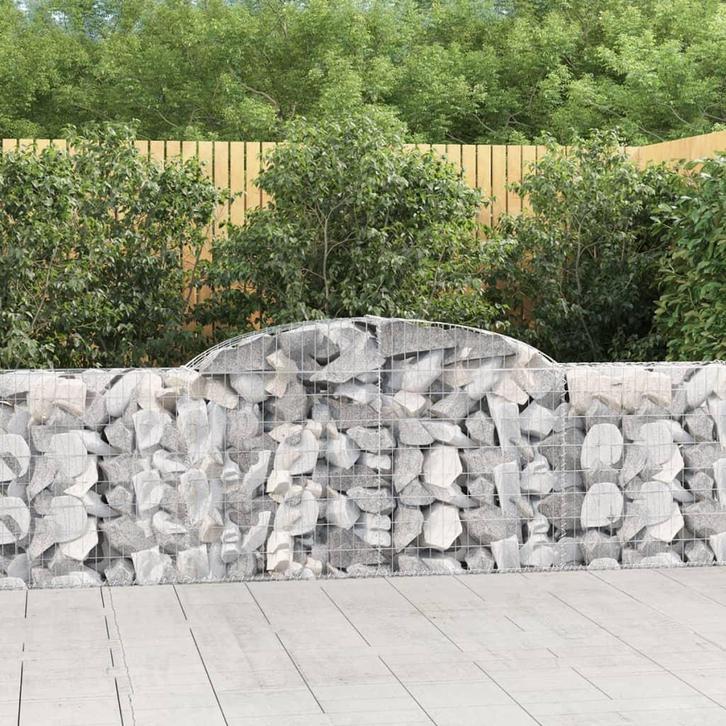 vidaXL Schanskorven 2 st gewelfd 300x30x80/100 cm, Tuin en Terras, Bloempotten, Nieuw, Verzenden