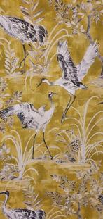 Exclusieve stof met roodgekroonde kraanvogels - 300x280cm -