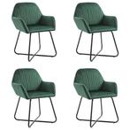 vidaXL Eetkamerstoelen 4 st fluweel groen, Huis en Inrichting, Stoelen, Verzenden, Nieuw