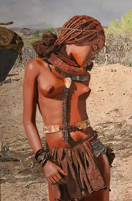 Philipp Birkmayer (1990) - Himba-Mädchen 2, Antiek en Kunst, Kunst | Schilderijen | Klassiek