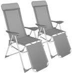 tectake Set van 2 aluminium tuinstoelen inklapbaar met hoofd, Tuin en Terras, Verzenden, Nieuw