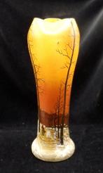 Beautiful Large Vase with relief painting orange color -