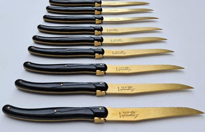 Laguiole - 12x Steak Knives - Gold - style de -, Antiek en Kunst, Antiek | Keukengerei