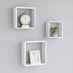 vidaXL Wandschappen kubus 3 st MDF wit, Huis en Inrichting, Verzenden, Nieuw