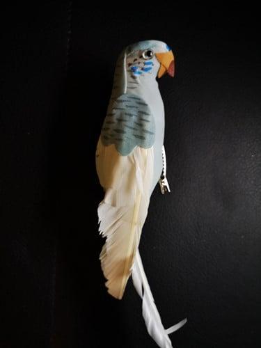 Papegaai op clip Wit 25 cm per stuk, Huis en Inrichting, Woonaccessoires | Kunstplanten en Kunstbloemen, Nieuw