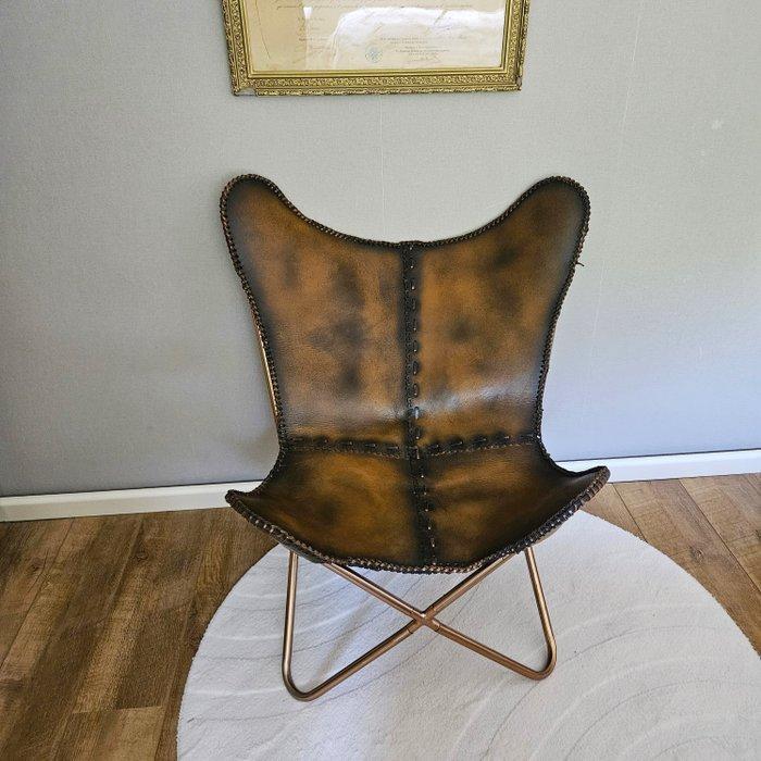 Stoel - Butterfly stoel (3107) - Leder, Metaal, Antiek en Kunst, Curiosa en Brocante