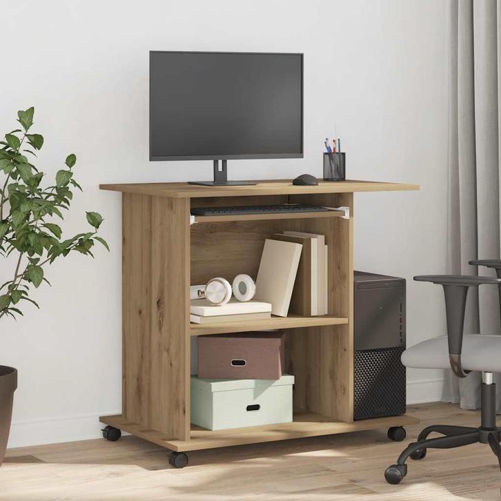 vidaXL Computerbureau 80x50x75 cm bewerkt hout artisanaal, Huis en Inrichting, Bureaus, Nieuw, Verzenden